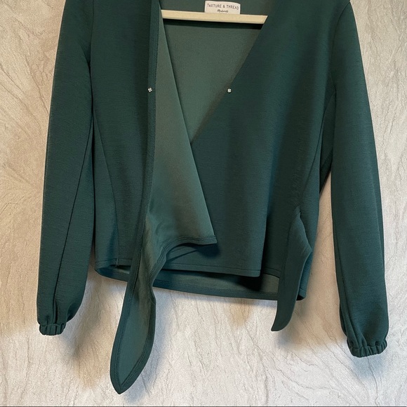 Madewell Crepe Wrap Top in Forest Green - Picture 5 of 8
